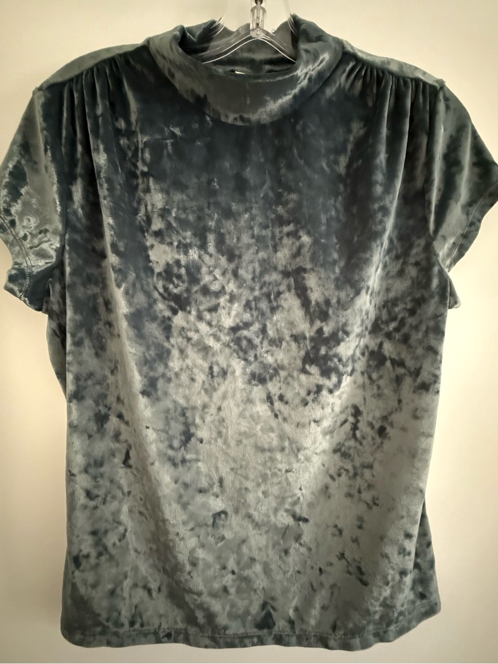 a new day Crushed Velvet Mock-Neck Top in Slate